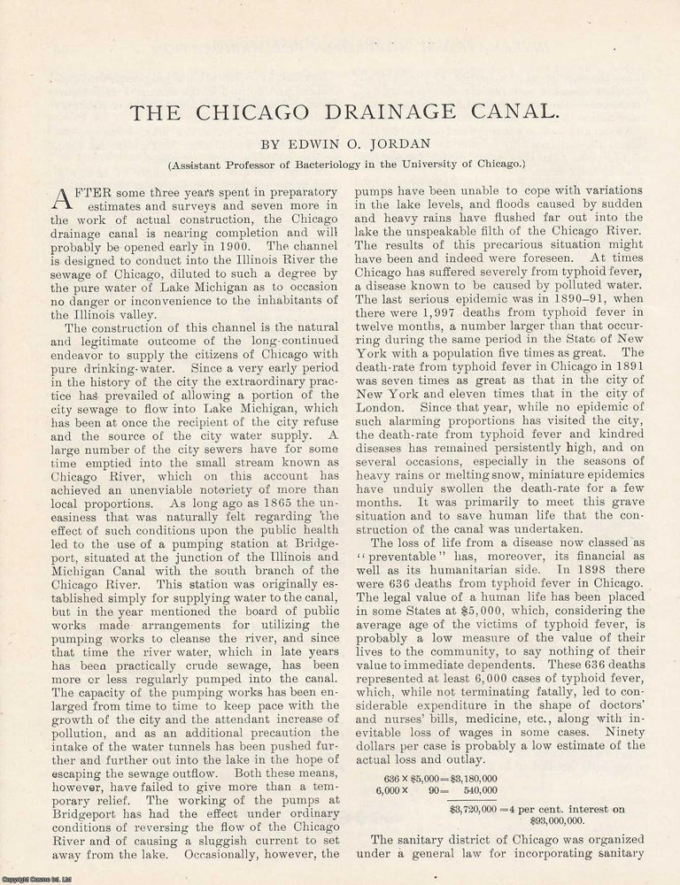 Item #418342 The Chicago Drainage Canal: A Sanitary and Engineering Achievement. Written by Edwin...