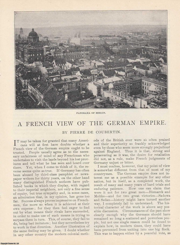 Item #418346 A French View of the German Empire: Observations from Abroad. Written by Pierre de...