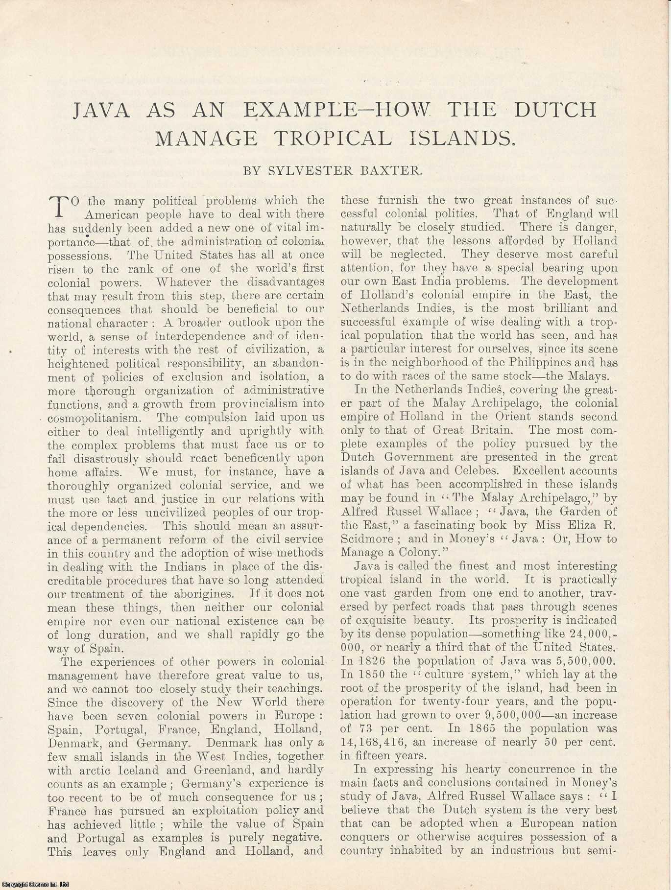 Java as a Model: How the Dutch Administer a Tropical Colony. Written by ...