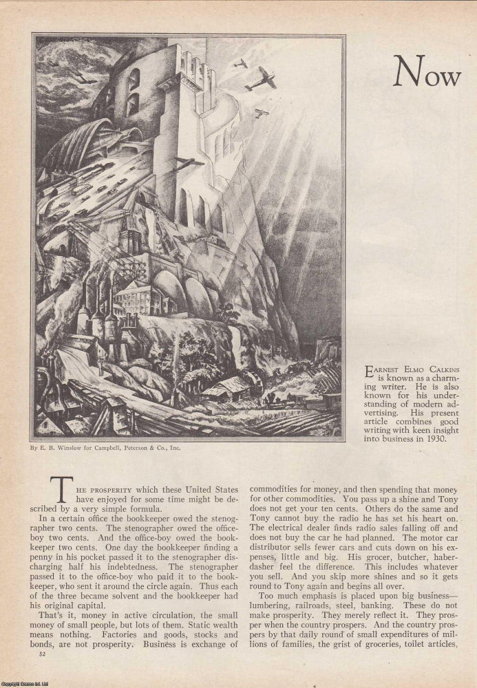 Item #418669 Advertising in 1930: Why Business Health Depends on It. Written by Earnest Elmo...