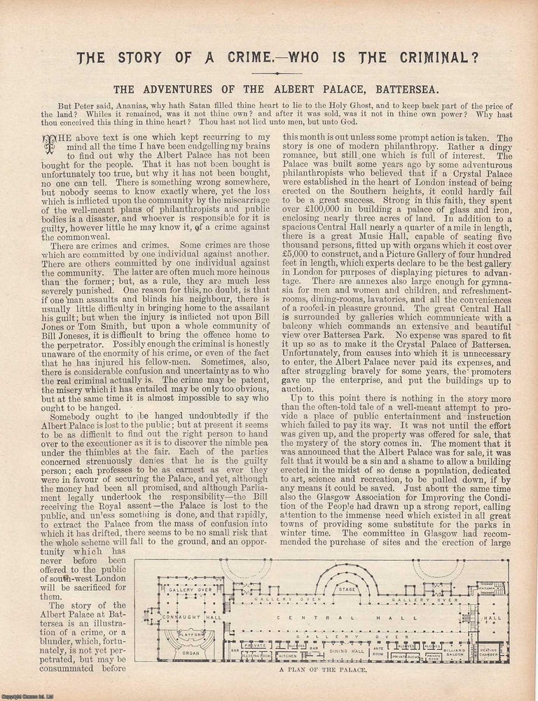 Item #418679 The Adventures of the Albert Palace: Why Battersea's Great Hall Was Not Secured...