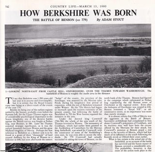 Item #418744 The Battle of Benson AD 779: How Berkshire was Born. Several pictures and...