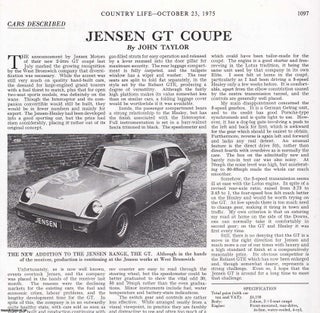 Item #418758 The Jensen GT Coupe. A picture and accompanying text, removed from an original issue...