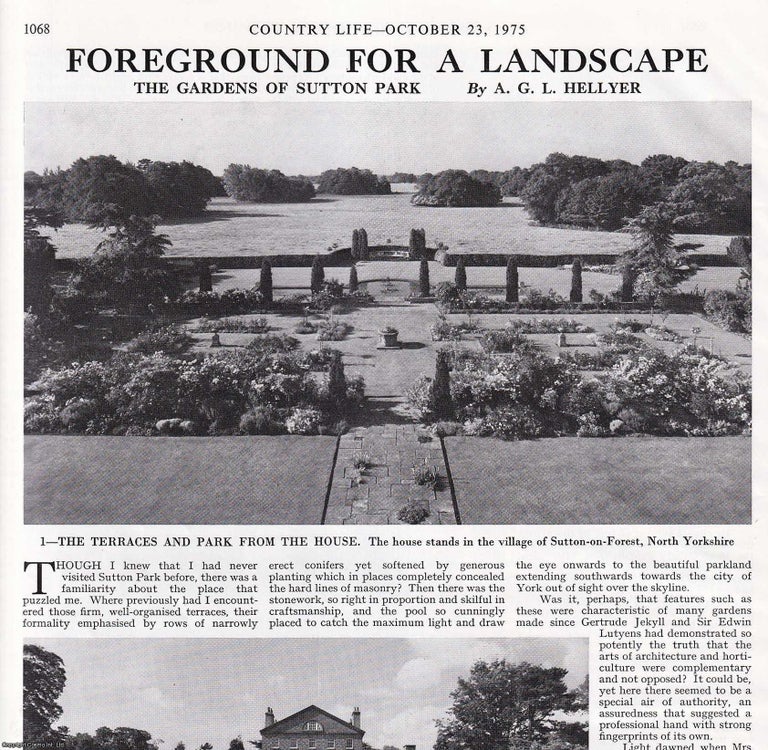 Item #418761 The Gardens of Sutton Park, North Yorkshire. Several pictures and accompanying text,...