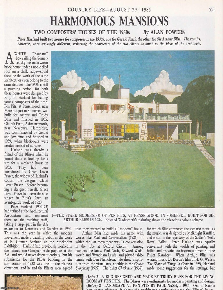 Item #418772 Architect Peter Harland's Houses for Composers Sir Arthur Bliss and Gerald...