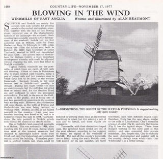 Item #418780 Windmills of East Anglia. Several pictures and accompanying text, removed from an...