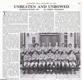 Item #418831 Schools Rugby 1975. Several pictures and accompanying text, removed from an original...