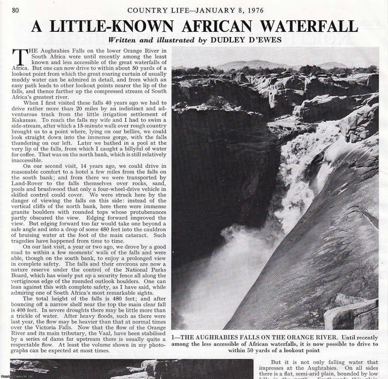Item #418840 The Aughrabies Falls on the Orange River: A Little Known African Waterfall. Several...