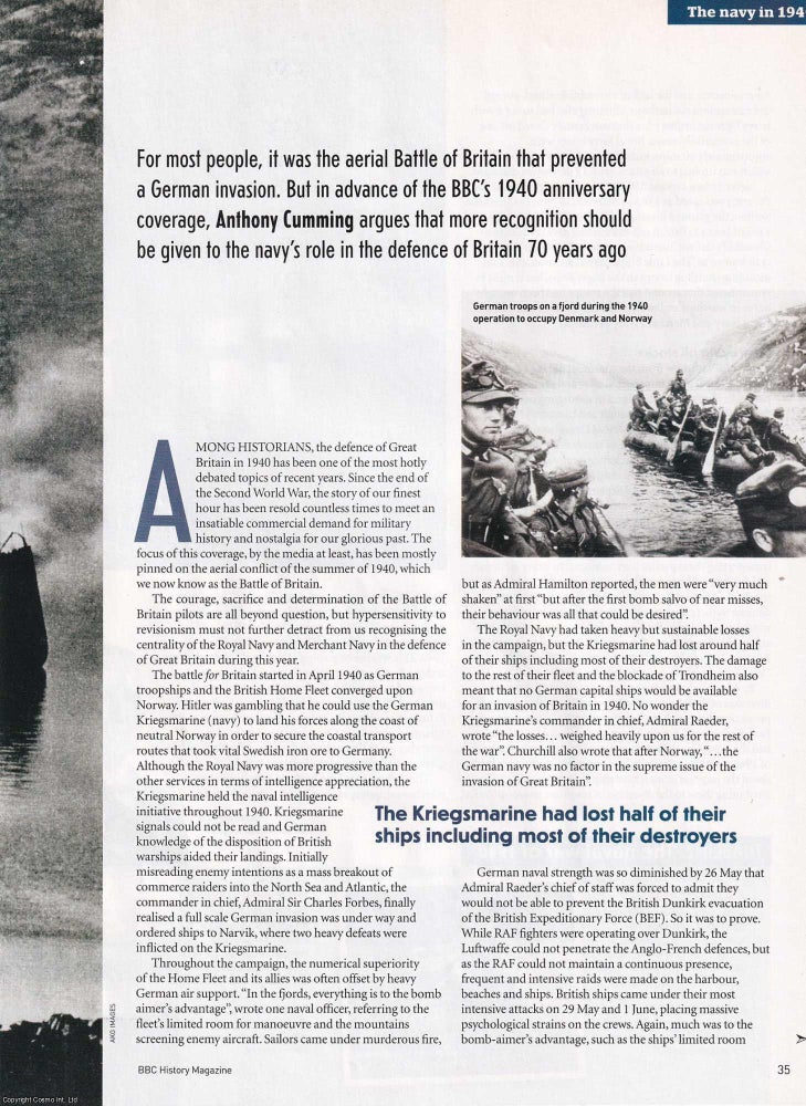 Item #419156 The Navy and the Battle for Britain in 1940. An original article from BBC History...