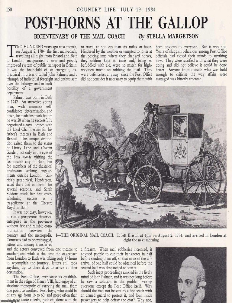Item #419235 Bicentenary of the Mail Coach: Post-Horns at the Gallop. Several pictures and...