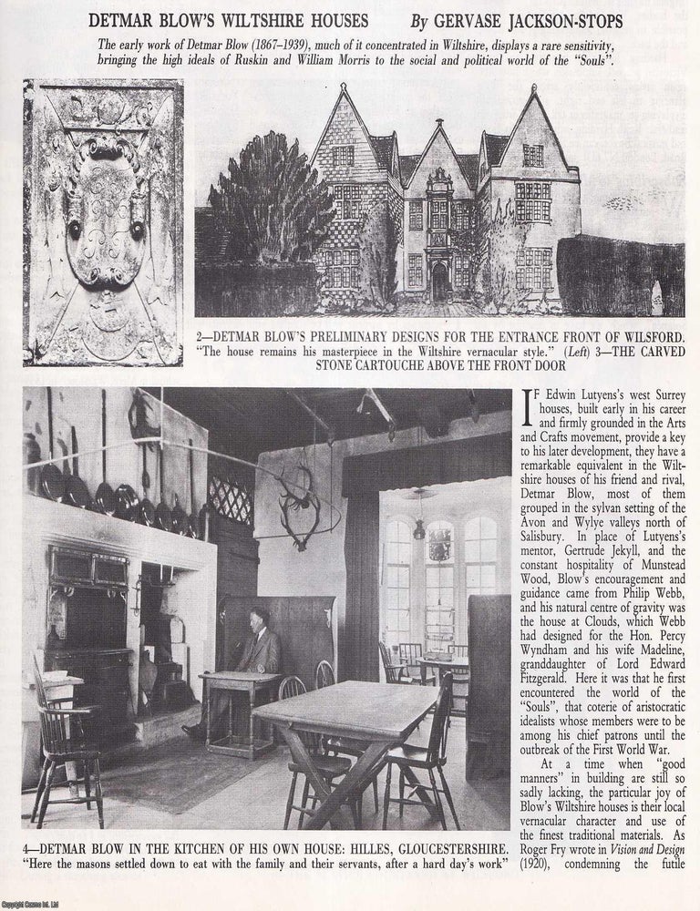 Item #419286 Detmar Blow's Arts and Crafts Houses in Wiltshire. Several pictures and accompanying...