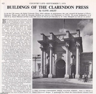 Item #419426 Buildings of the Clarendon Press. Several pictures and accompanying text, removed...
