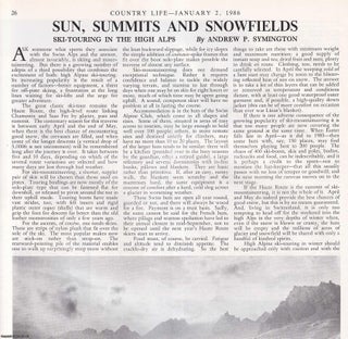 Item #419646 Ski-Touring in the High Alps. Several pictures and accompanying text, removed from...