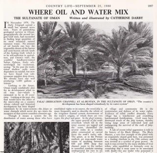 Item #419744 The Sultanate of Oman. Several pictures and accompanying text, removed from an...