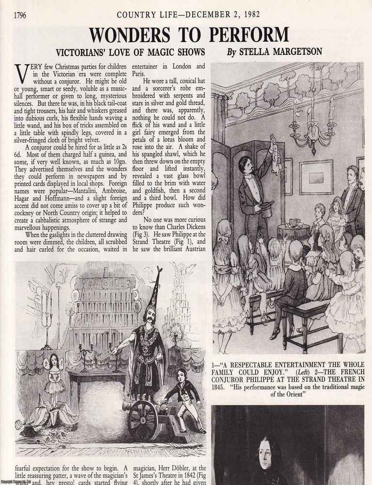 Item #419816 The Victorians' Love of Magic Shows. Several pictures and accompanying text, removed...