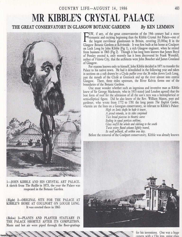 Item #419834 The Great Conservatory in Glasgow Botanic Gardens: John Kibble's Crystal Palace....