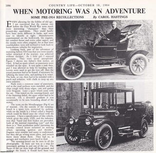 Item #420005 Pre-1914 Motoring Recollections: When Motoring was as Adventure. Several pictures...