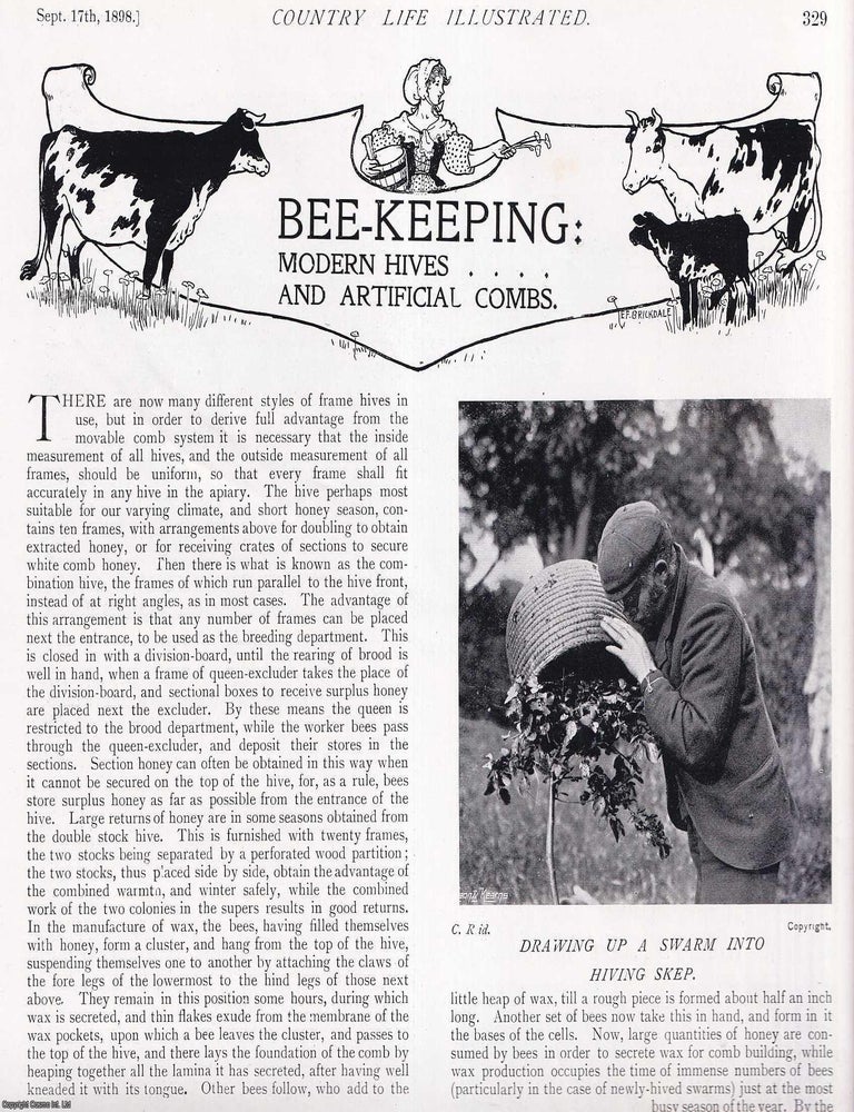 Item #420198 Bee-Keeping : Modern Hives & Artificial Combs. Several pictures and accompanying...