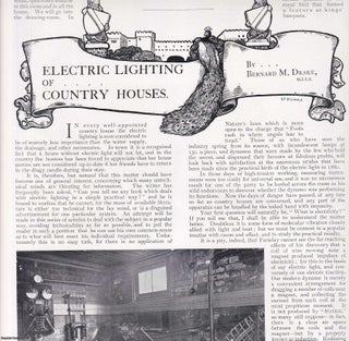 Item #420360 Electric Lighting of Country Houses. Several pictures and accompanying text, removed...
