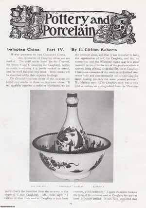 Item #420550 Salopian China: Marks Ascribed to the Caughley Pottery. An original article from The...