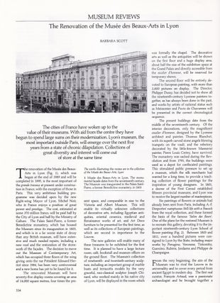 Item #420610 The Renovation of the Musee des Beaux-Arts in Lyon. An original article from Apollo,...