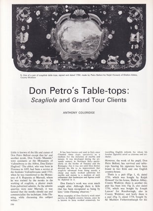 Item #420713 Don Petro Belloni's Table-Tops: Scagliola and Grand Tour Clients. An original...