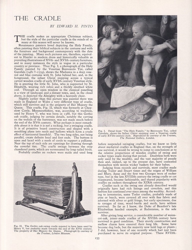 Item #420737 The Cradle (Bassinet). An original article from Apollo, International Magazine of...