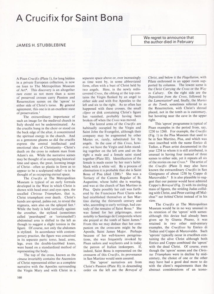 Item #420859 A Crucifix for Saint Bona. 6 pages, illustrated in colour. An article printed in...