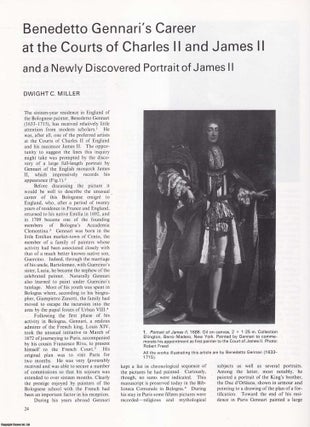 Item #421053 Benedetto Gennari's Career at the Courts of Charles II and James II. An original...