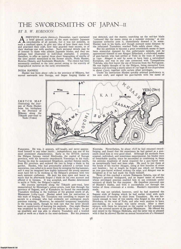 Item #421131 The Swordsmiths of Japan. Part 2 only. An original article from Apollo,...