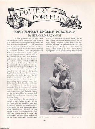 Item #421168 Lord Fisher's English Porcelain. An original article from The Connoisseur, 1930....
