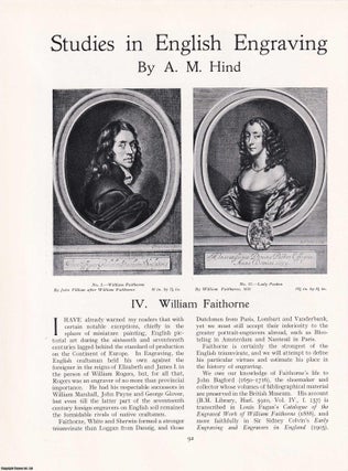 Item #421242 William Faithorne : Studies in English Engraving, Part 4. An original article from...