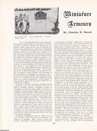 Item #421349 Miniature Armours. An original article from The Connoisseur, 1928. Charles R. Beard