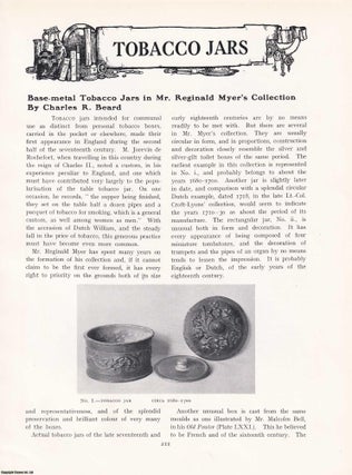 Item #421357 Base Metal Tobacco Jars in the Collection of Reginald Myer. An original article from...