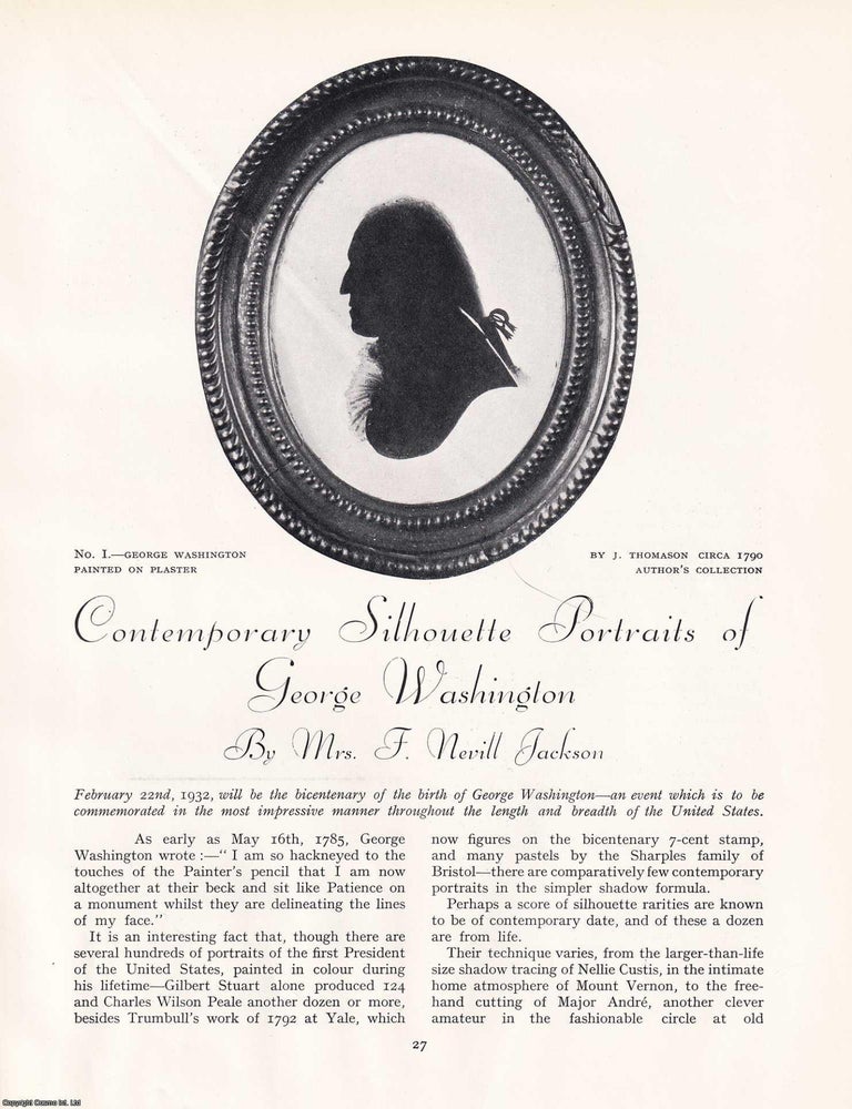 Item #421361 Contemporary Silhouette Portraits of George Washington. An original article from The...