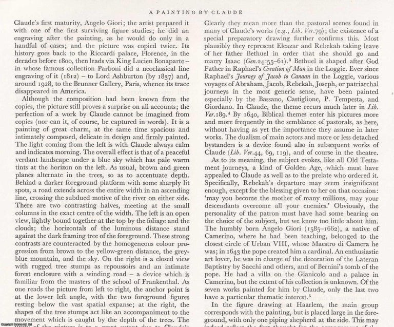 Item #421439 A Painting by Claude Lorrain. 6 pages, with illustrations. An article printed in...