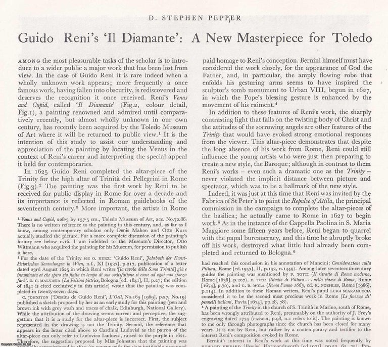 Item #421440 Guido Reni's 'Il Diamante': A New Masterpiece for Toledo. 13 pages,...
