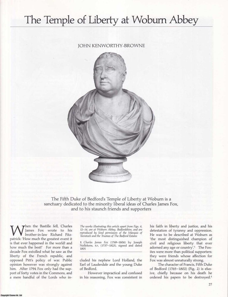 Item #421818 The Temple of Liberty at Woburn Abbey. An original article from Apollo,...