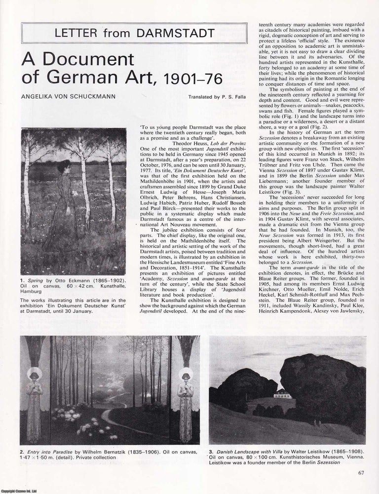 Item #421878 A Document of German Art, 1901-76, Darmstadt: One of the Most Important Jugendstil...