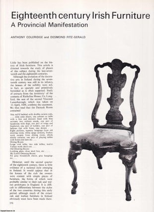 Item #421950 Eighteenth-Century Irish Furniture: A Provincial Manifestation. An original article...