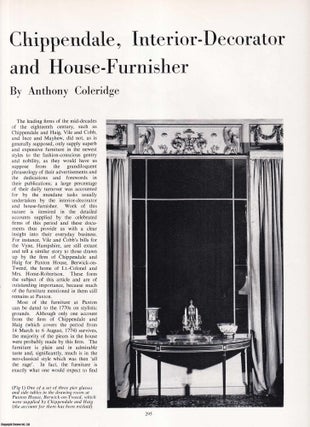 Item #422172 Chippendale: Interior-Decorator and House-Furnisher. An original article from...