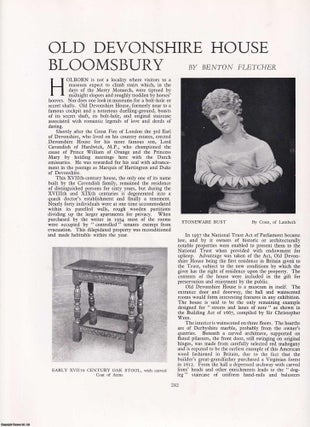 Item #422224 Old Devonshire House, Bloomsbury. An original article from Apollo, International...