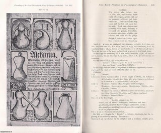 Item #423194 Some Early Treatises on Technological Chemistry: Supplement II. This is an original...