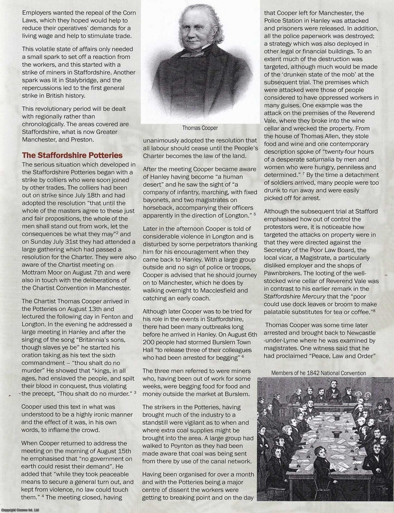 Item #423628 The General Strike of 1842. An original article from North West Labour History...