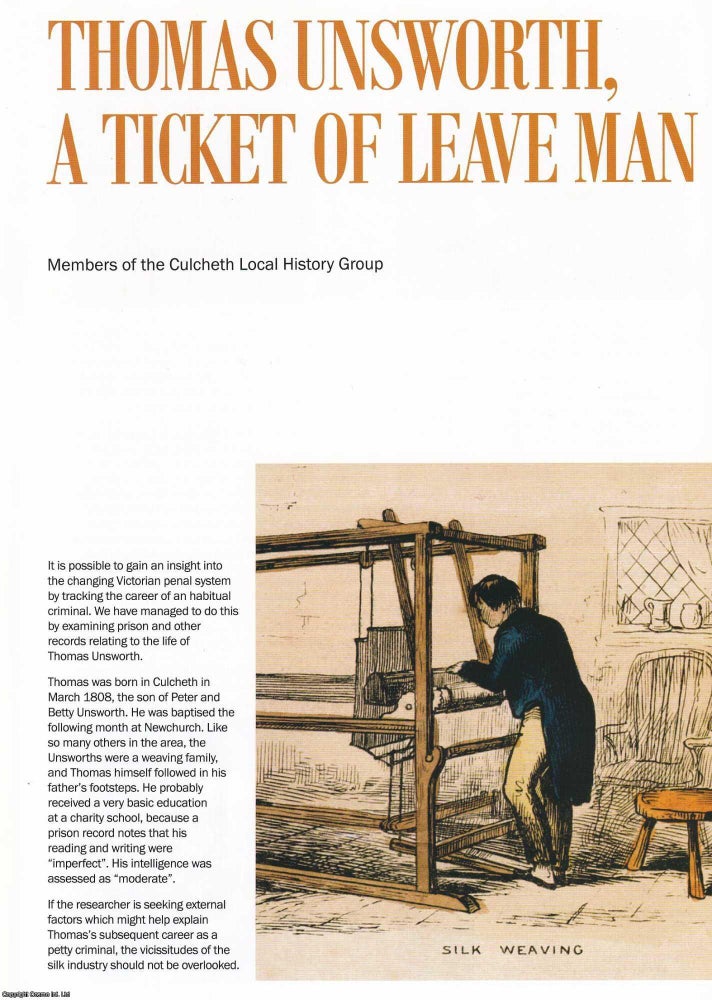 Item #423635 Thomas Unsworth, a Ticket of Leave Man. How the career of an habitual criminal...