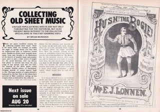 Item #500521 Collecting Old Sheet Music. This is an original article separated from an issue of...