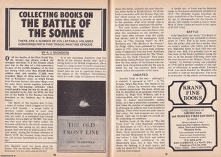 Item #500535 Collecting Books on The Battle of The Somme. This is an original article separated...