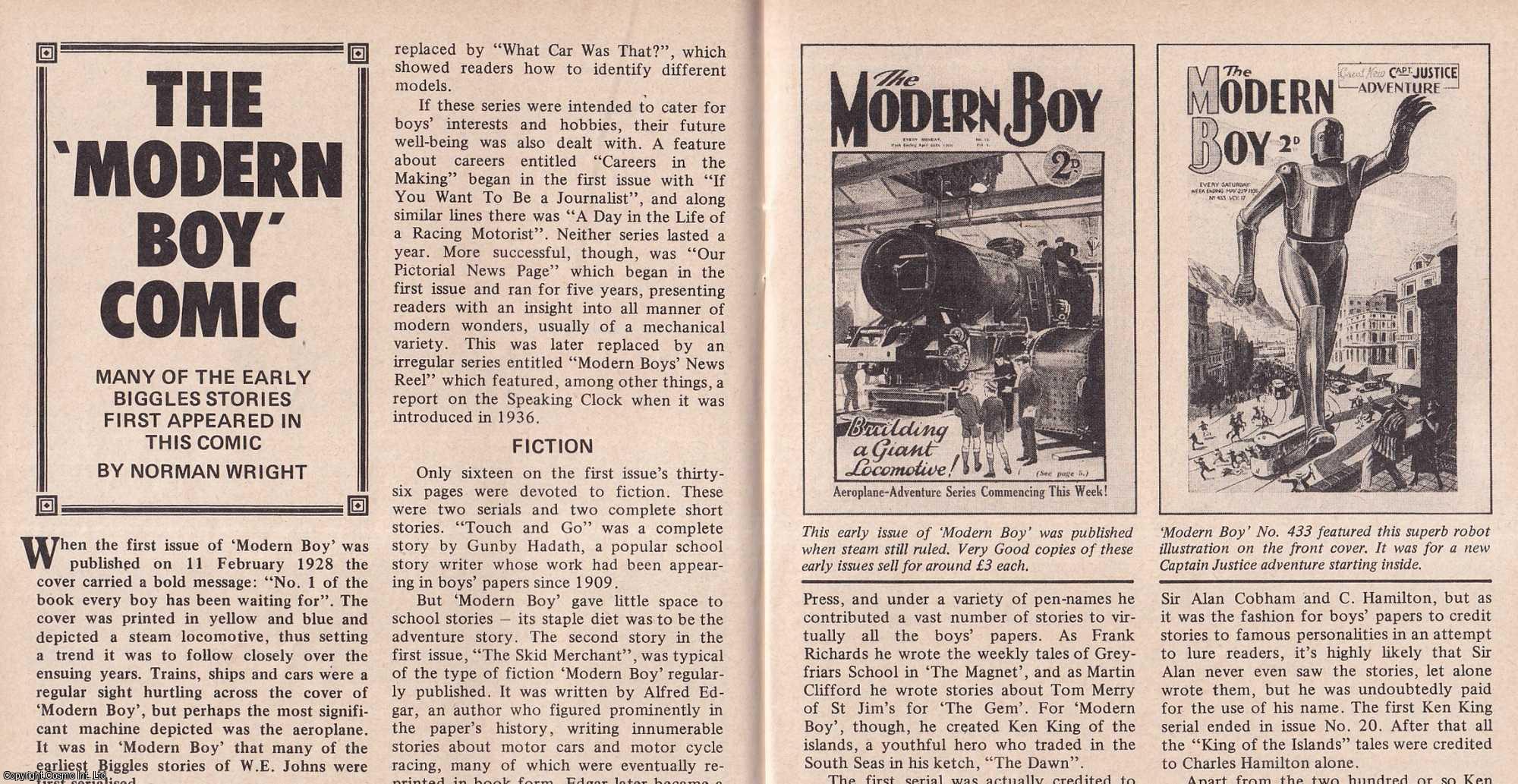 The Modern Boy : The Comic That First Published Biggles. By Norman ...