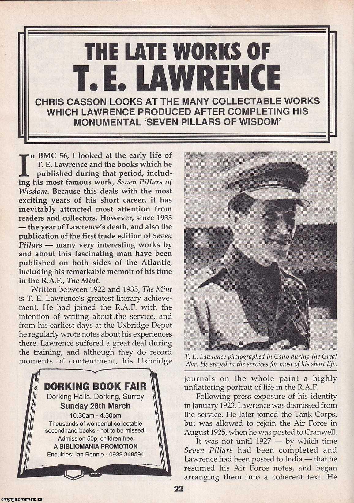 Colonel T. E. Lawrence : The Late Works and Their Legacy. By Chris ...
