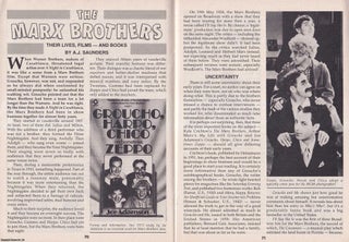 Item #500600 The Marx Brothers : Their Lives, Films & Books. This is an original article...